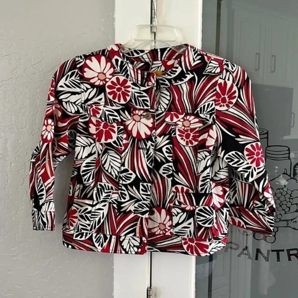 Ruby Rd. Printed Denim Jacket - Picture 1 of 6